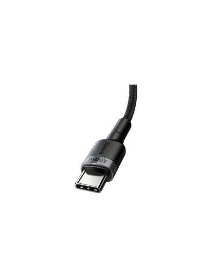 Baseus Cafule PD2.0 100W USB-C - Type-C Data ve Şarj Kablosu 20V 5A 2 mt CATKLF-ALG1 - Siyah - Gri Baseus Cafule PD2.0 100W USB-C - Type-C Data ve Şarj Kablosu 20V 5A 2 mt CATKLF-ALG1 - Siyah - Gri